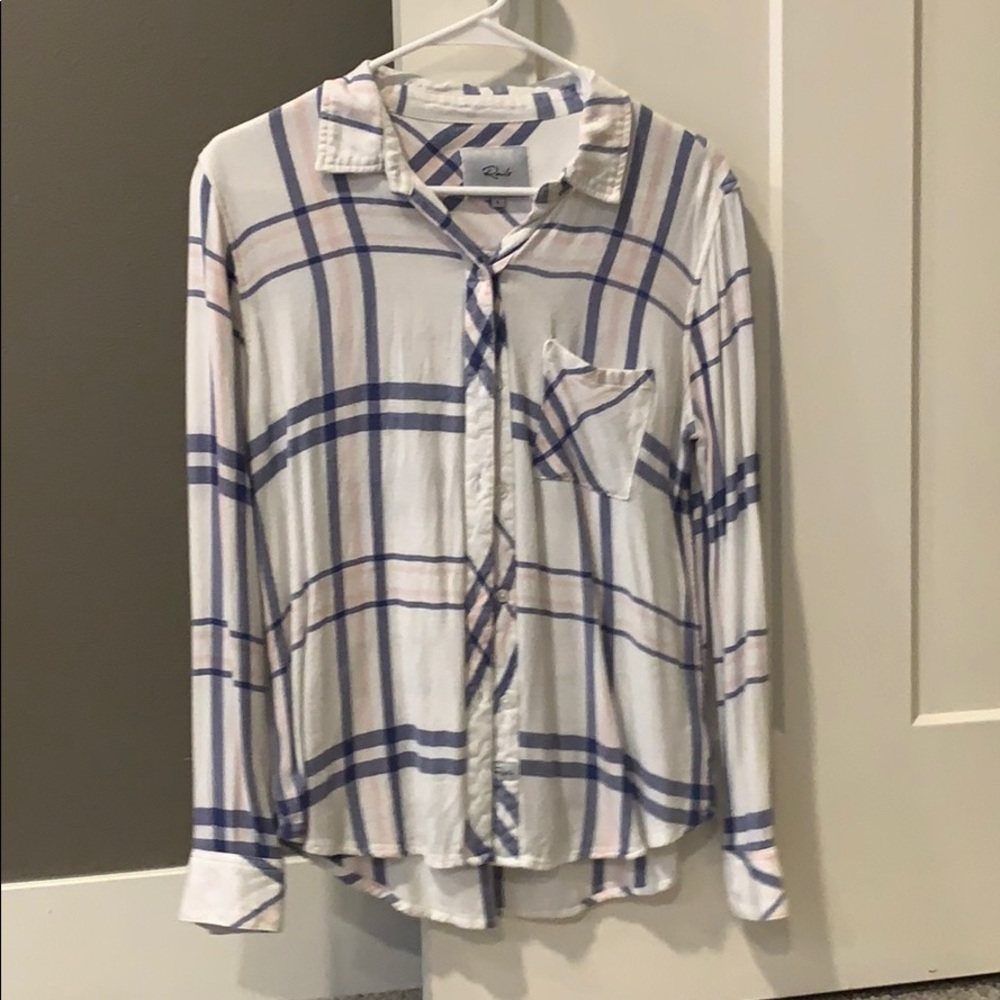 Rails button down plaid top